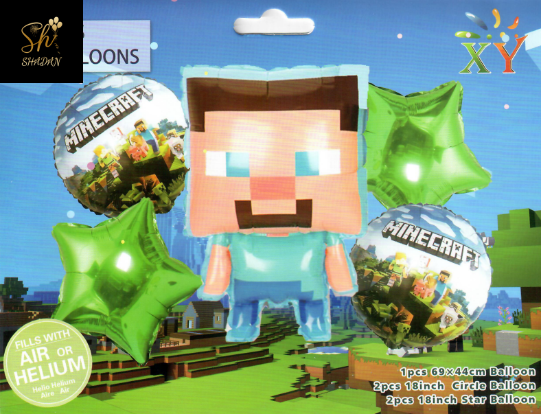 بادکنک فویلی 5 تیکه ماینکرافت